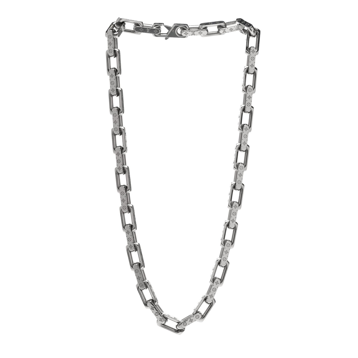 Monogram Chain Necklace Silver