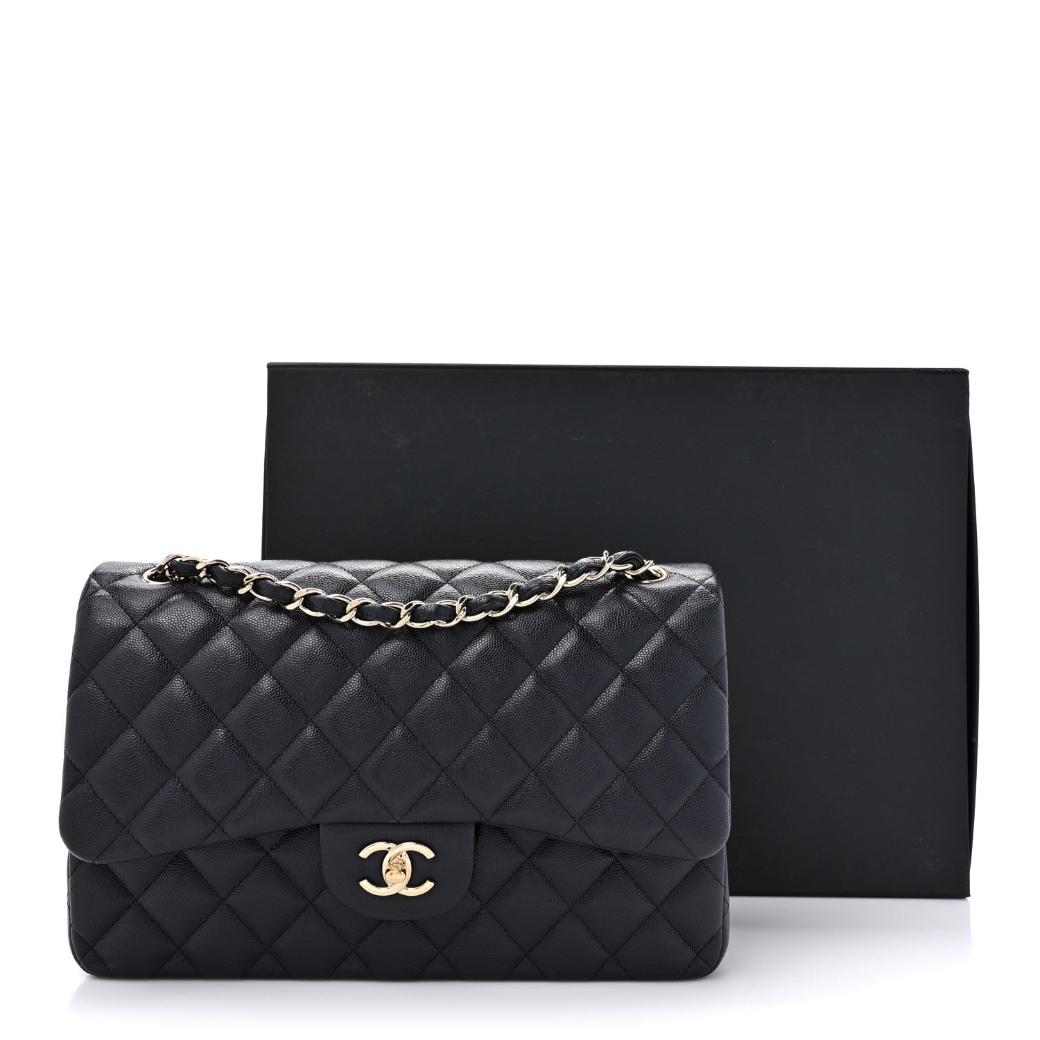 Chanel Caviar Quilted Jumbo Double Flap Navy 14 of 14