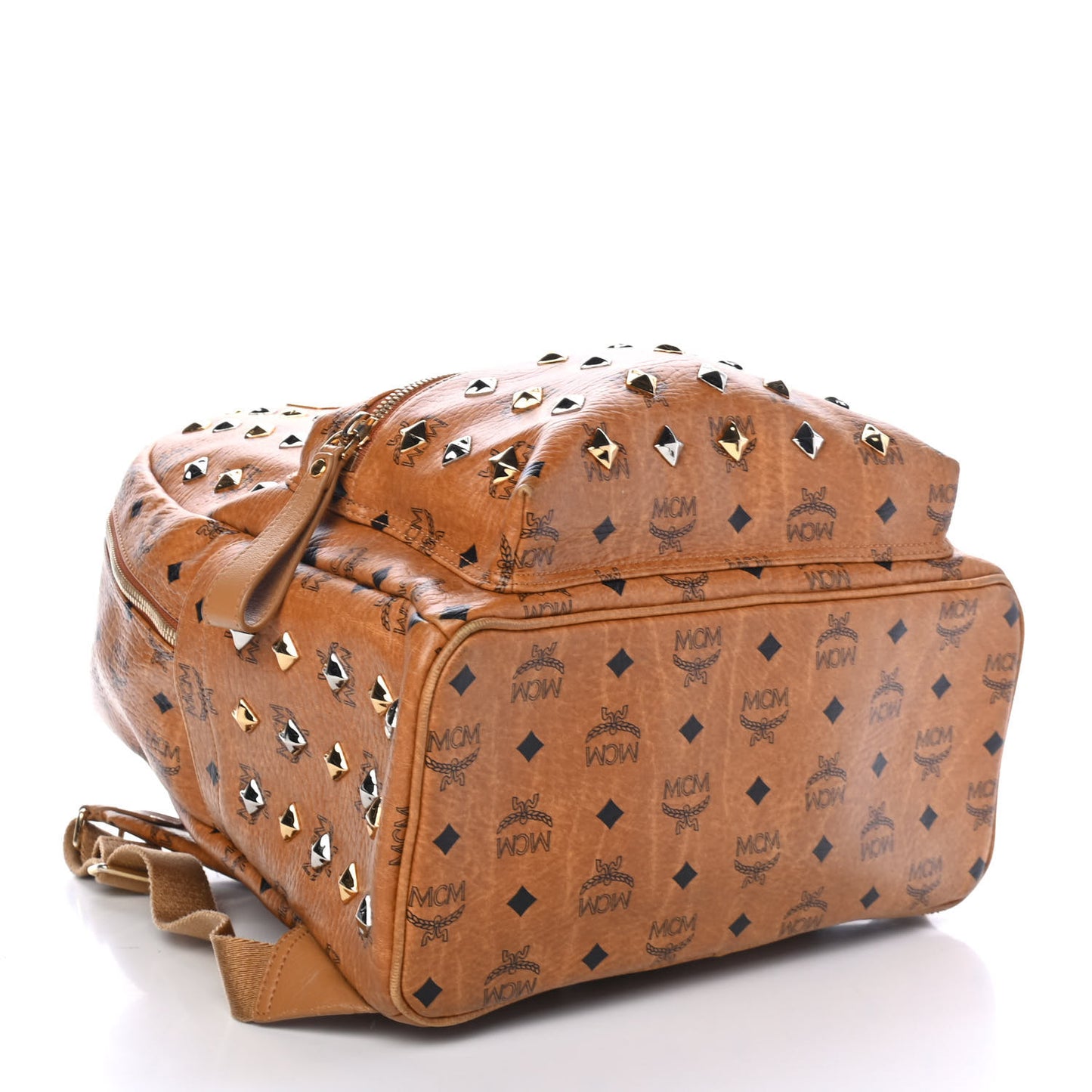 Visetos Studded Medium Stark Backpack Cognac