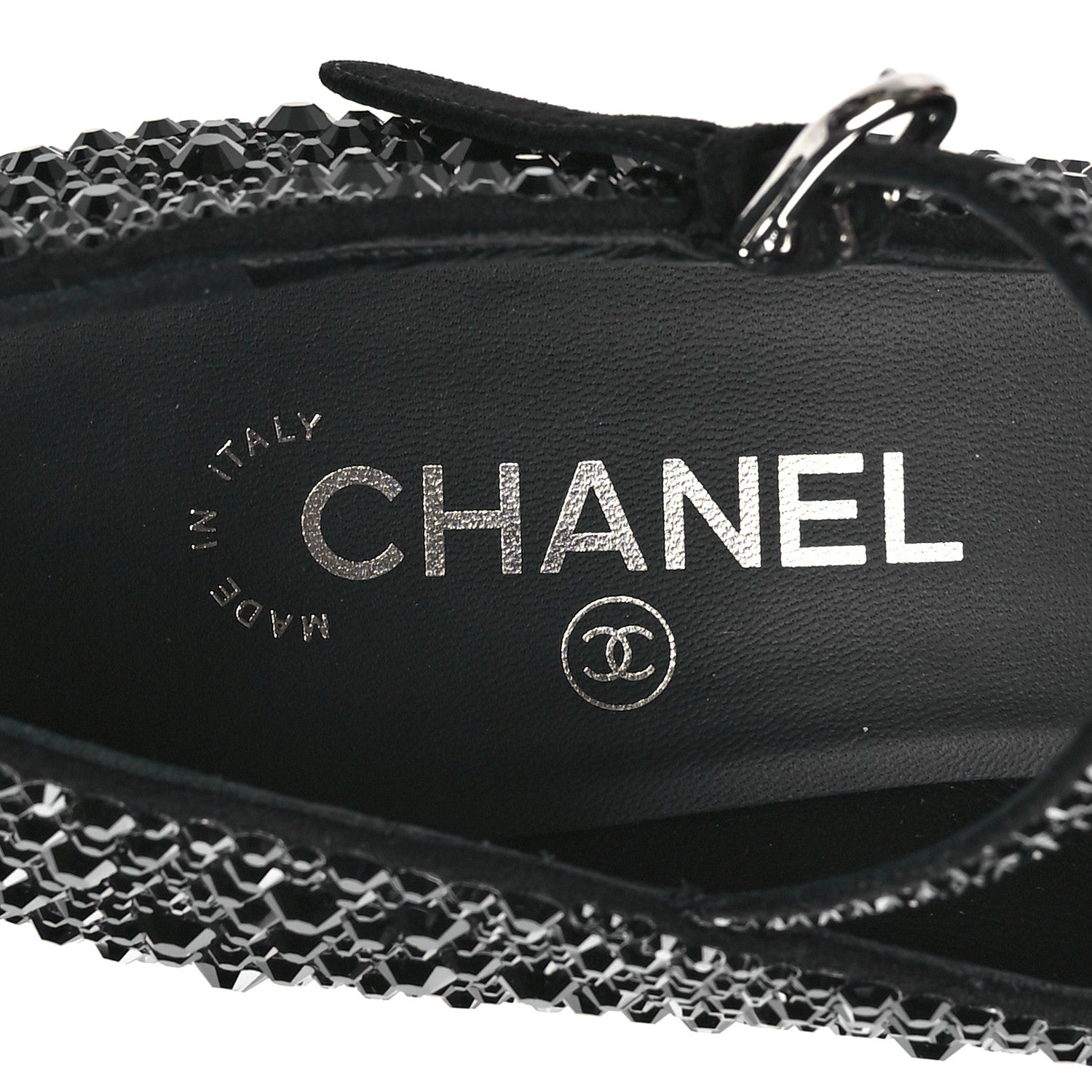 Chanel Strass Pearl Grosgrain Cap Toe Pumps 40 Black 8 of 9