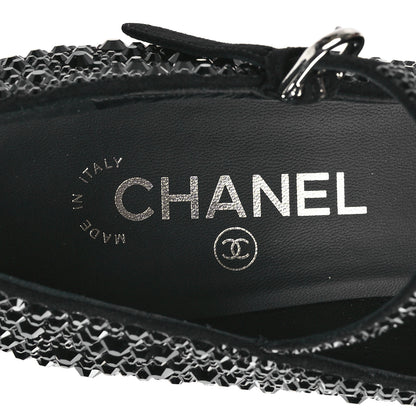Chanel Strass Pearl Grosgrain Cap Toe Pumps 40 Black 8 of 9