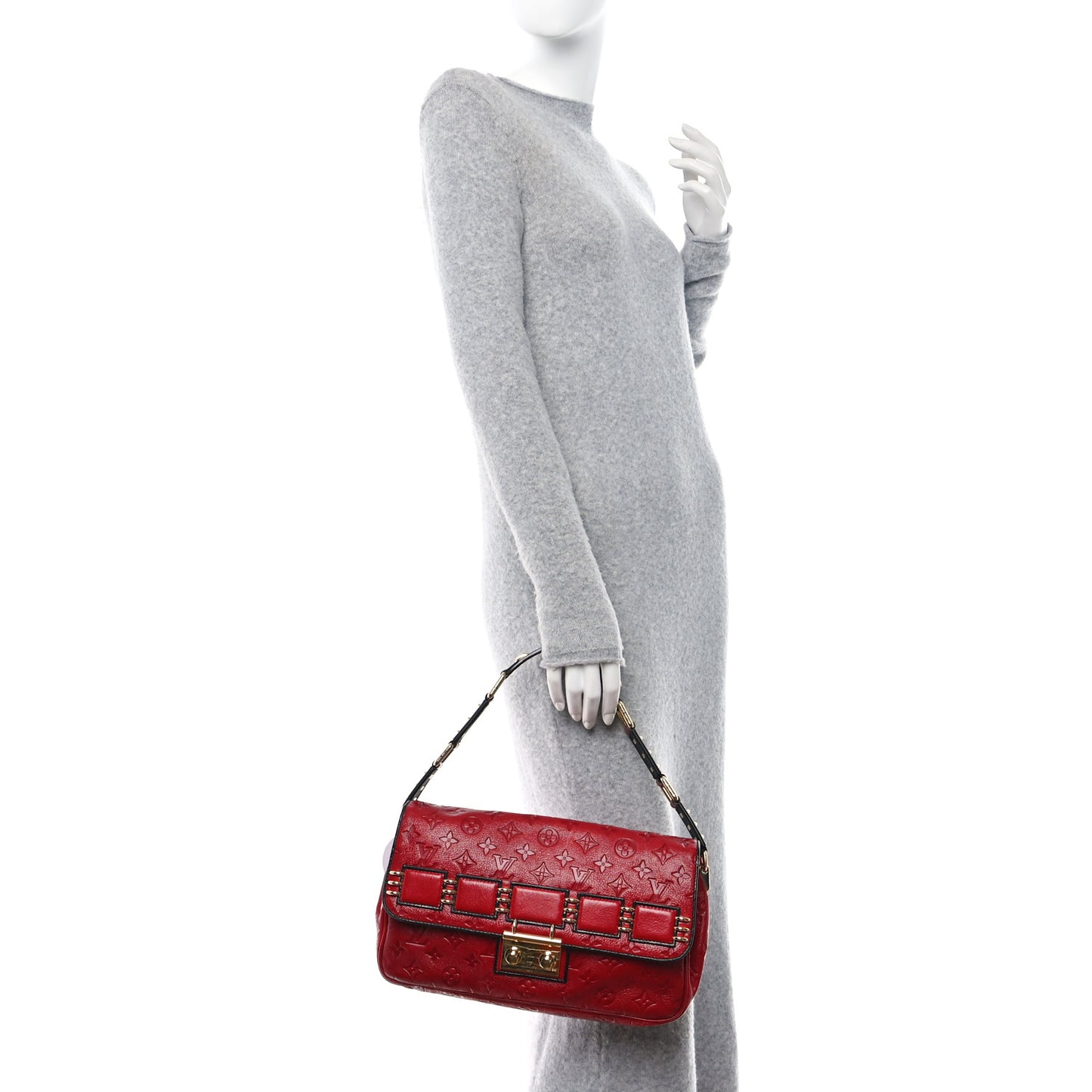 Deerskin Embossed Monogram My Deer Rebelle Red