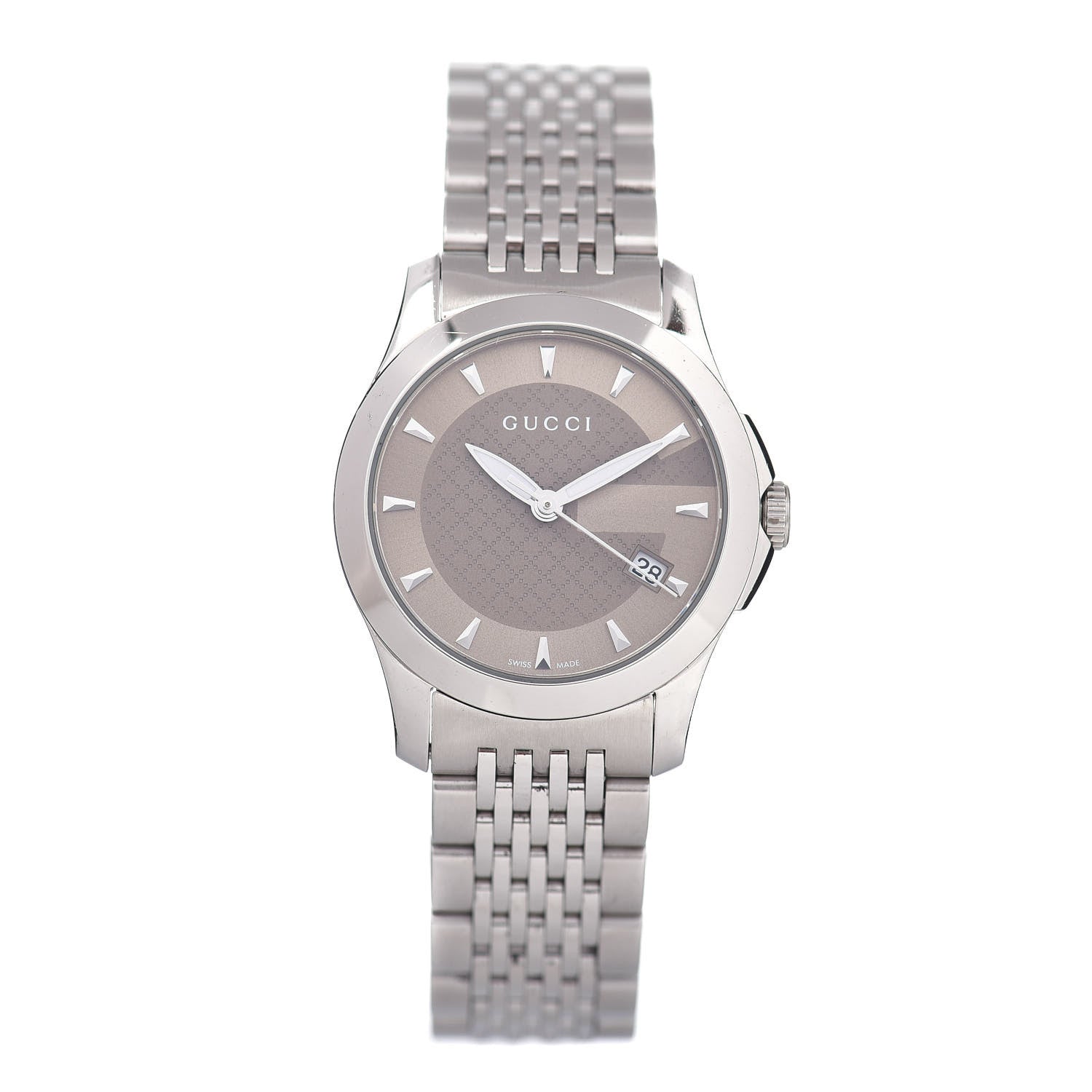 Gucci Stainless Steel 27mm G-Timeless Quartz Watch Brown 1 of 4