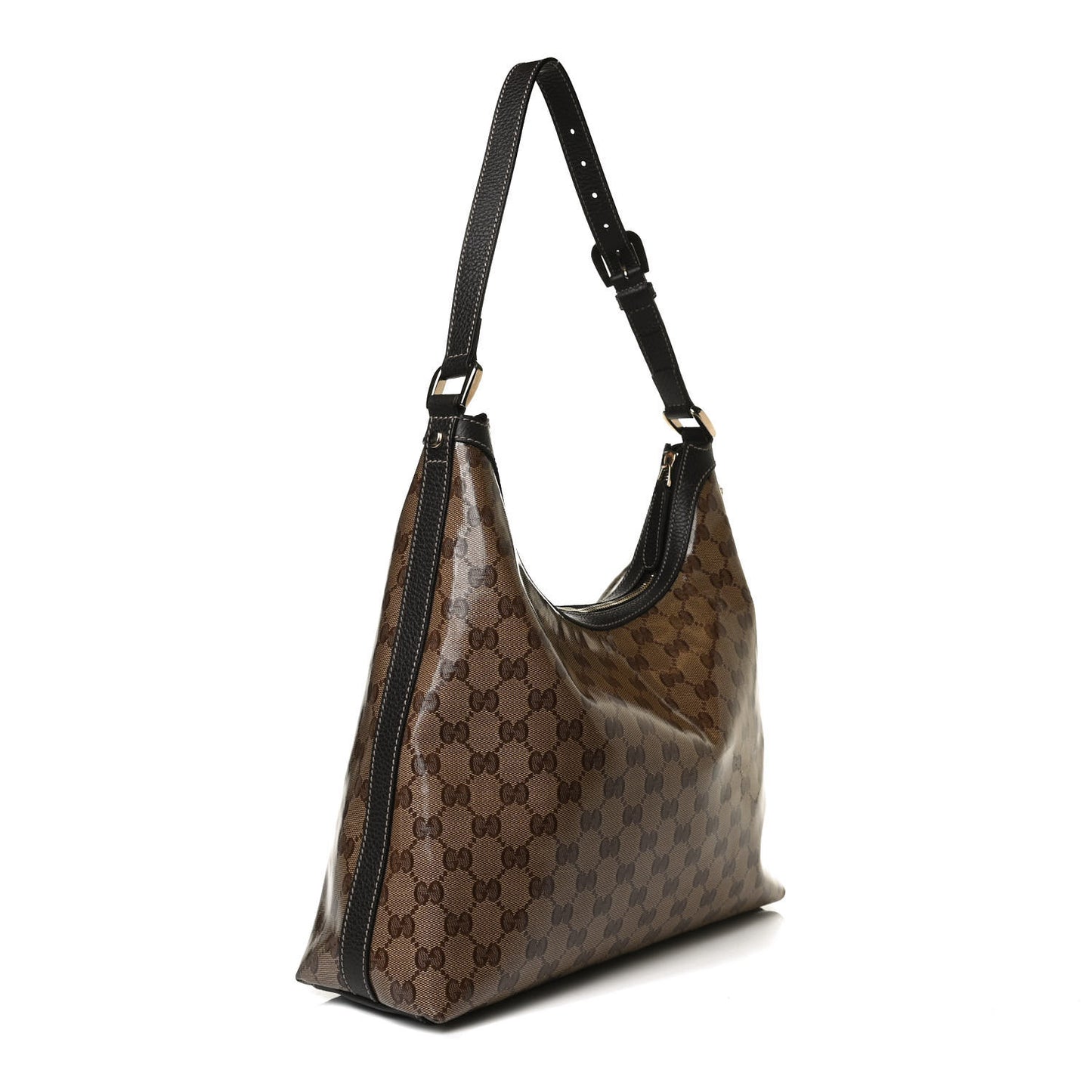 Crystal Monogram Hobo Dark Brown