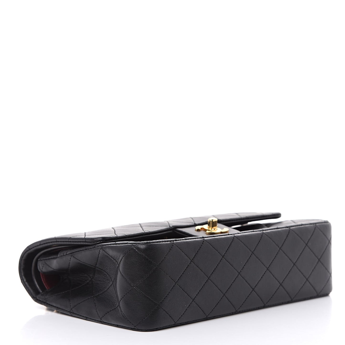 Lambskin Quilted Medium Double Flap Black