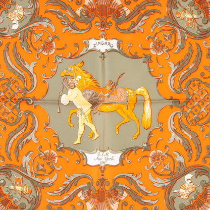 Hermes Silk Zingaro Pocket Square Scarf 1 of 6