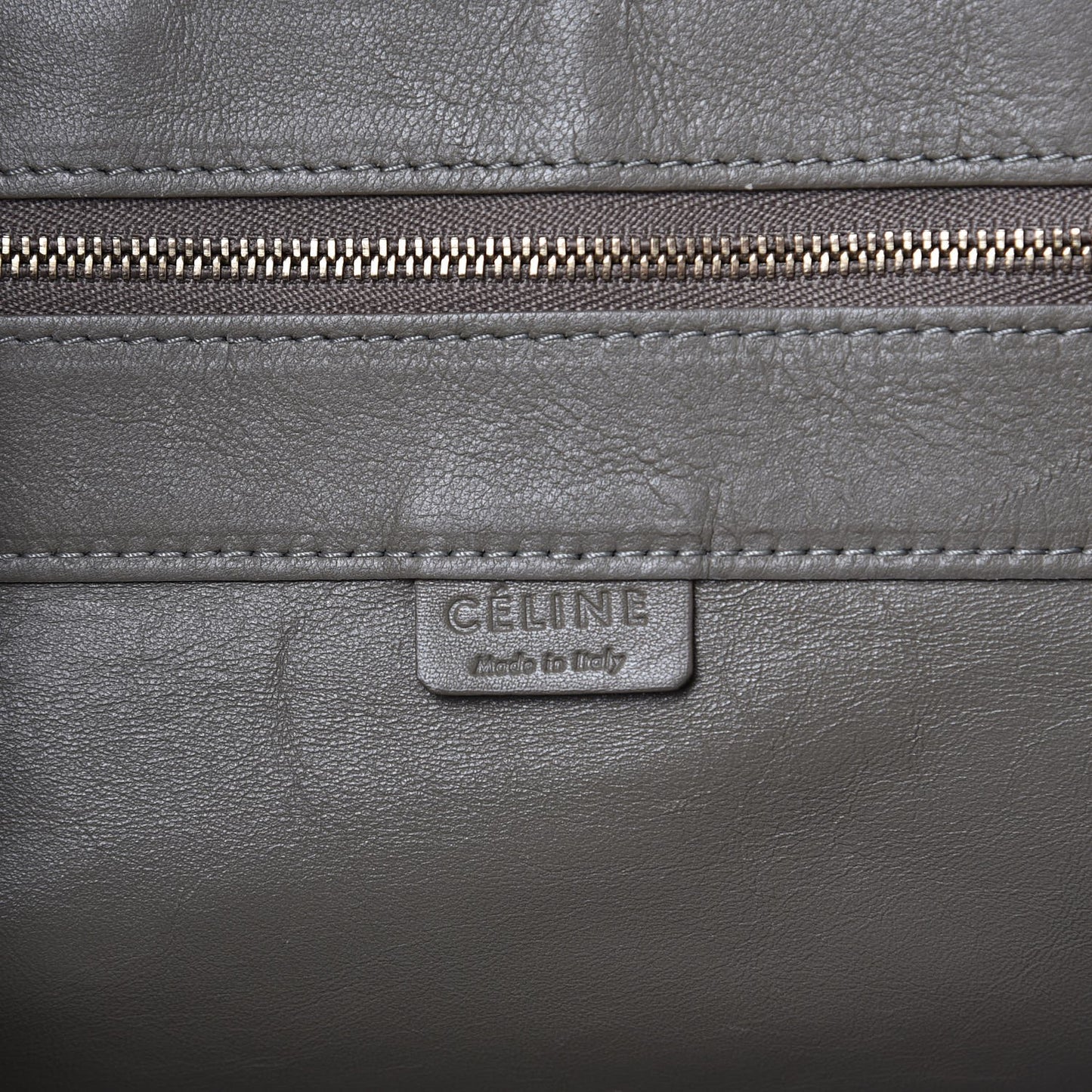 Lambskin Vertical Bi-Cabas Grey Green