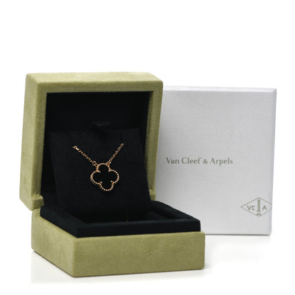 Van Cleef & Arpels 18K Yellow Gold Black Onyx Vintage Alhambra Pendant Necklace 7 of 7