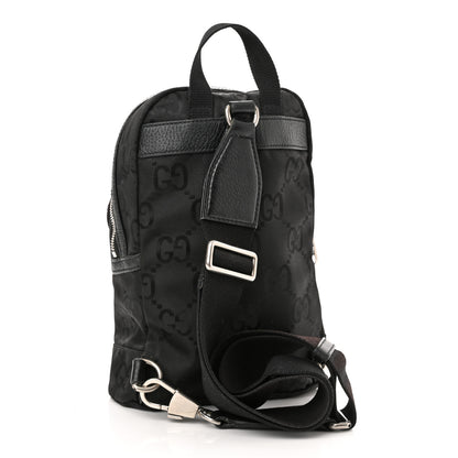 Gucci Econyl Nylon Monogram Off The Grid Sling Backpack Black 2 of 9