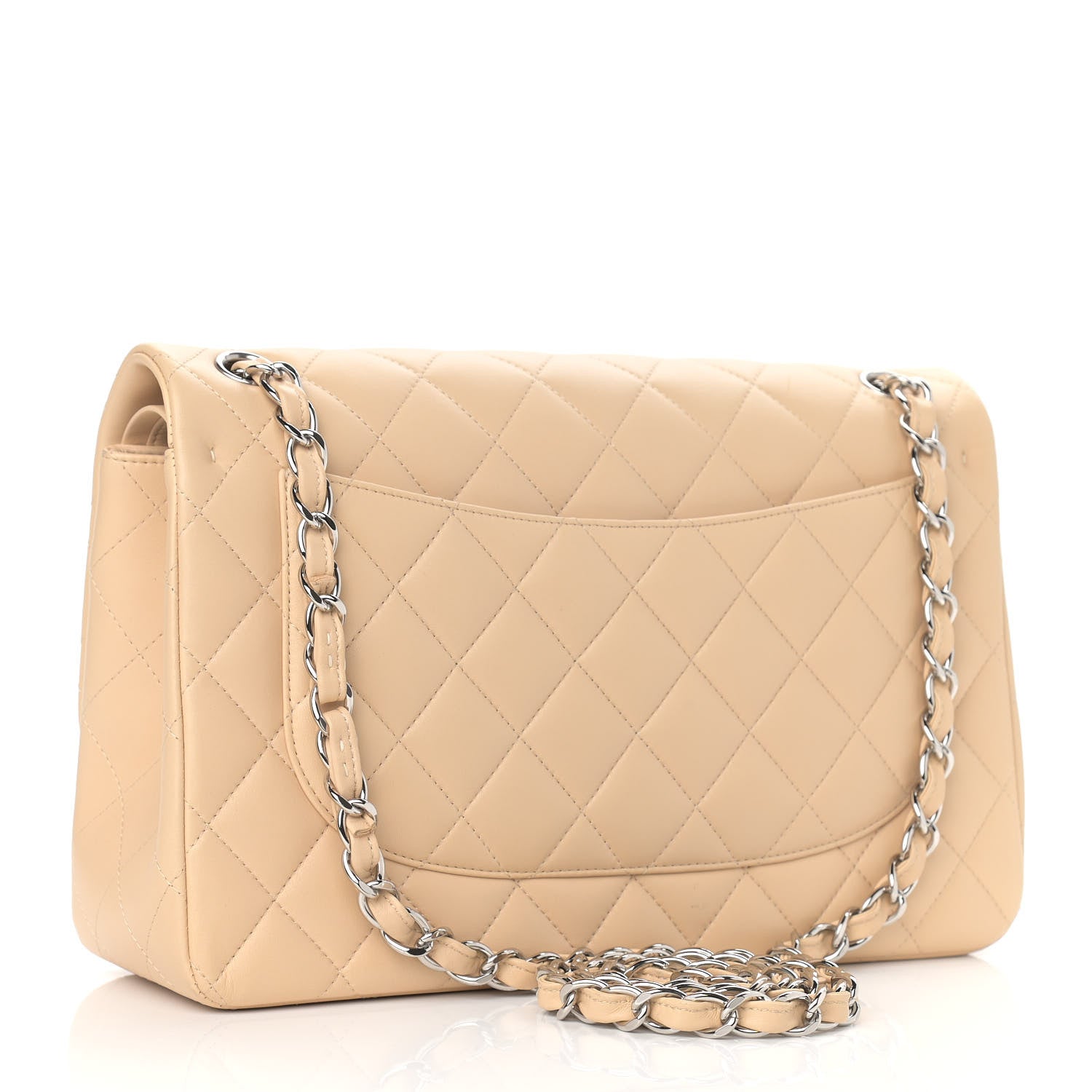 Chanel Lambskin Quilted Jumbo Double Flap Beige 3 of 13