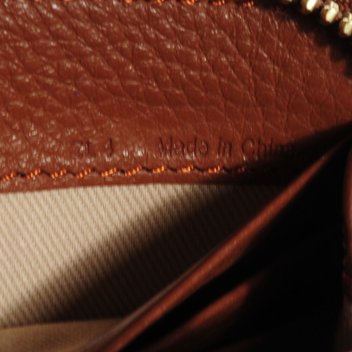 Mulberry Pebbled Leather Effie Zip Around Long Wallet Oak 6 of 8