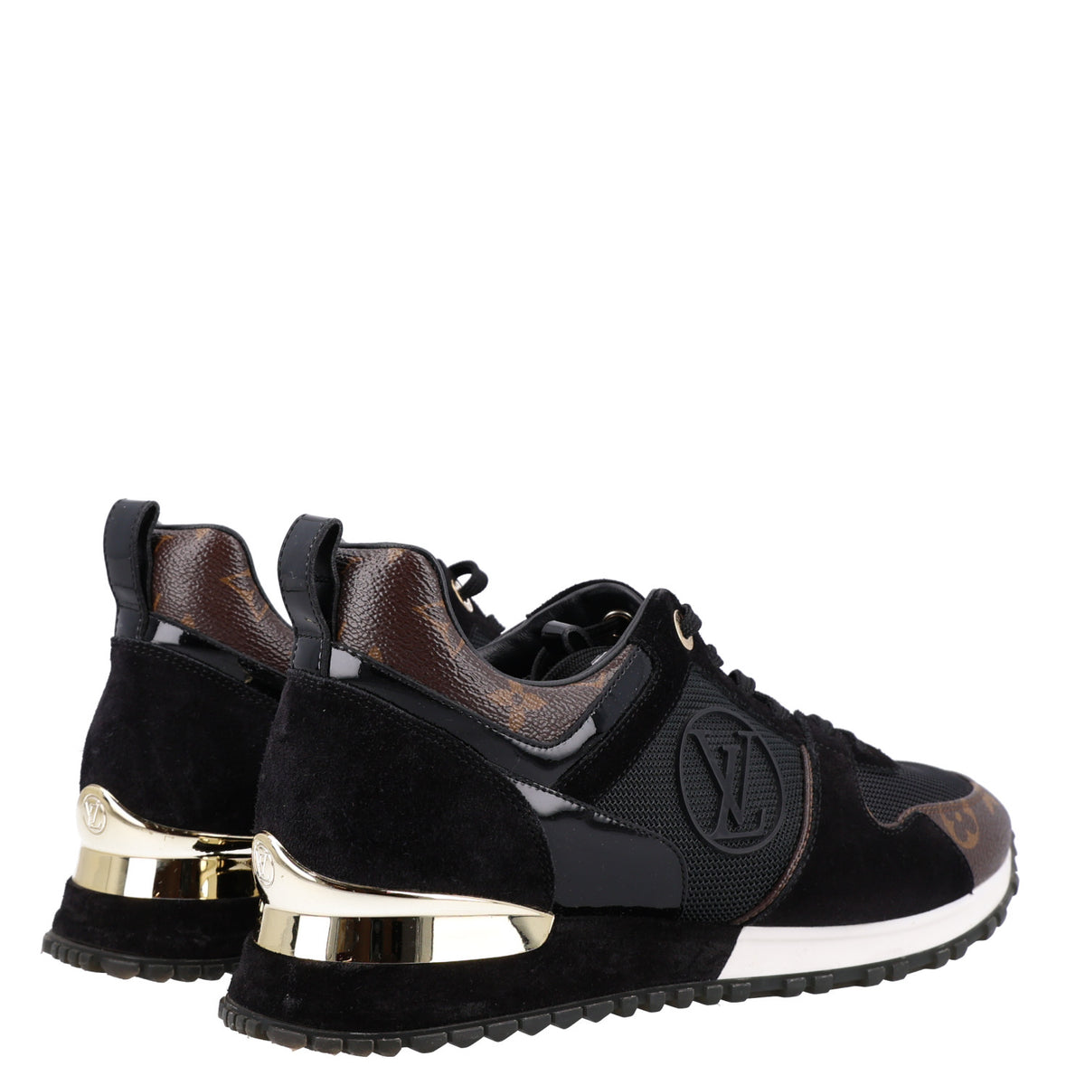 Louis Vuitton Suede Monogram Run Away Sneakers 38.5 Black 5 of 9