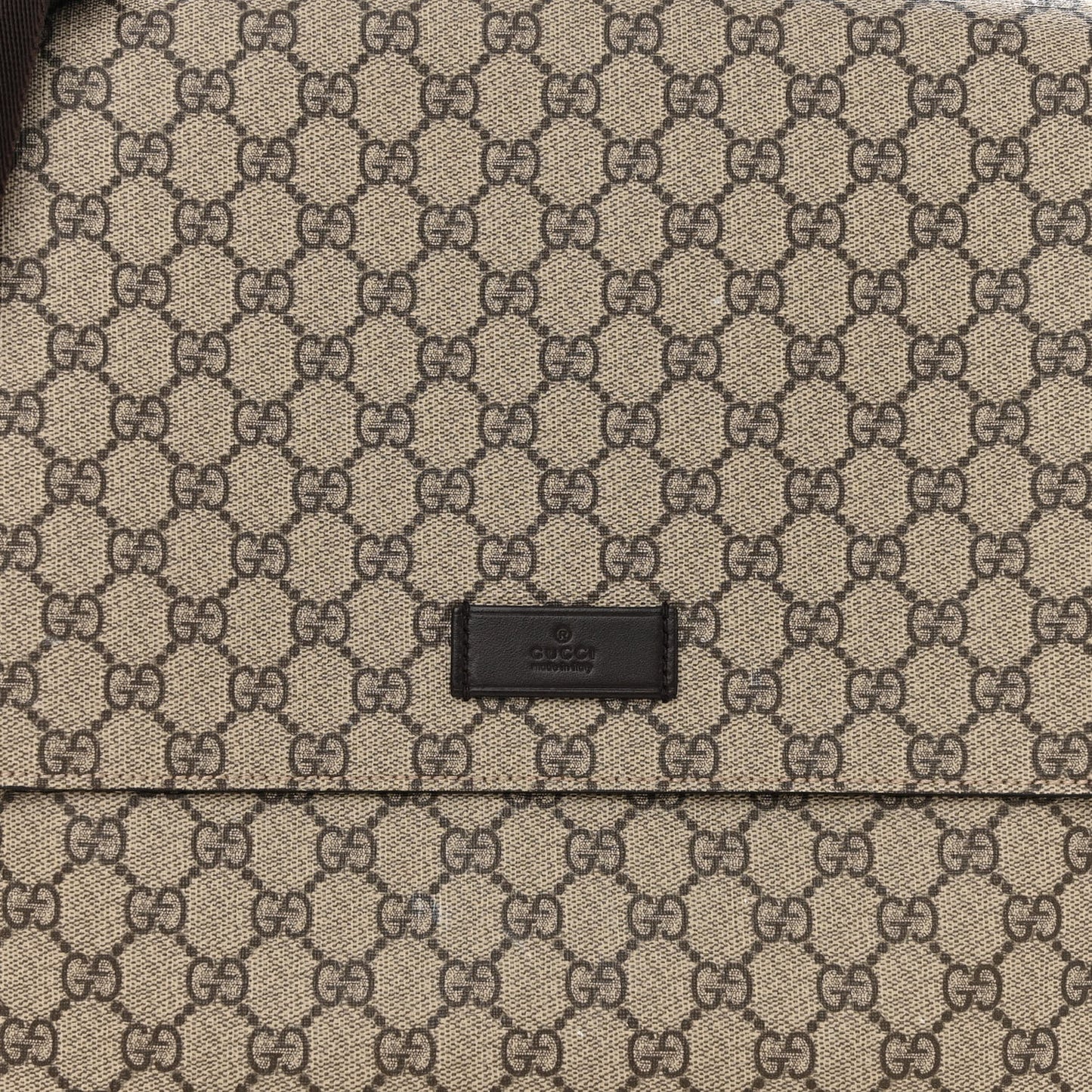 GG Plus Monogram Messenger Diaper Bag Dark Brown