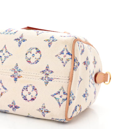 Louis Vuitton Monogram Jacquard Fabric Speedy Bandouliere 20 Multicolor Beige 9 of 10