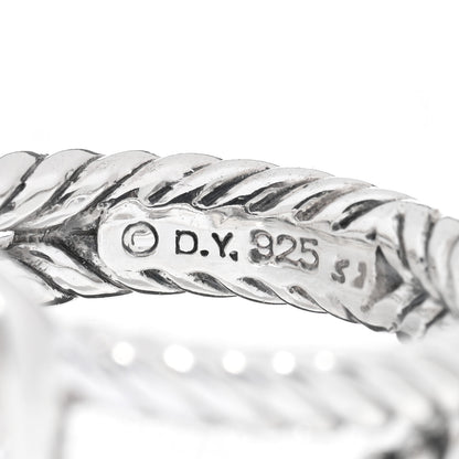 David Yurman Sterling Silver Diamond Prasiolite 7mm Petite Albion Ring 49 4.75 4 of 4