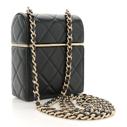 Chanel Lambskin Quilted Small Box With Chain Black 4 of 11