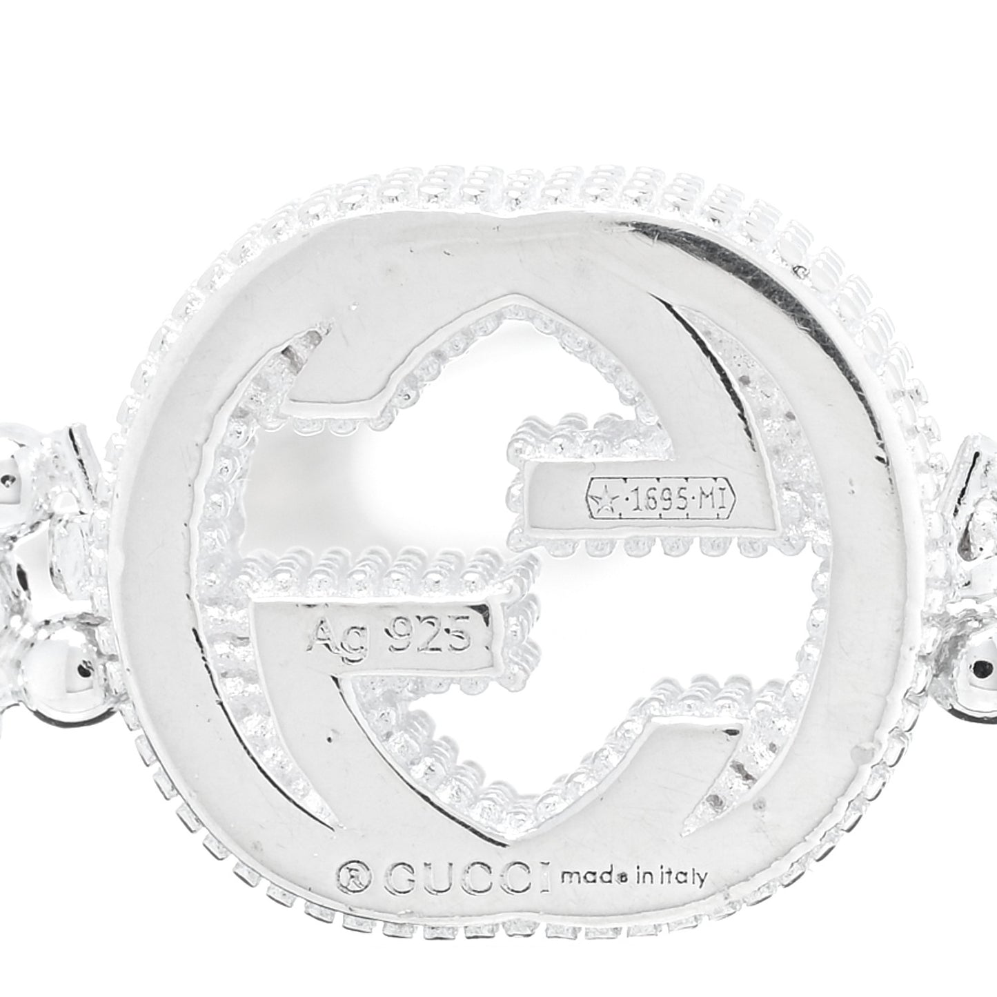 Sterling Silver Interlocking GG Beaded Flower Bracelet