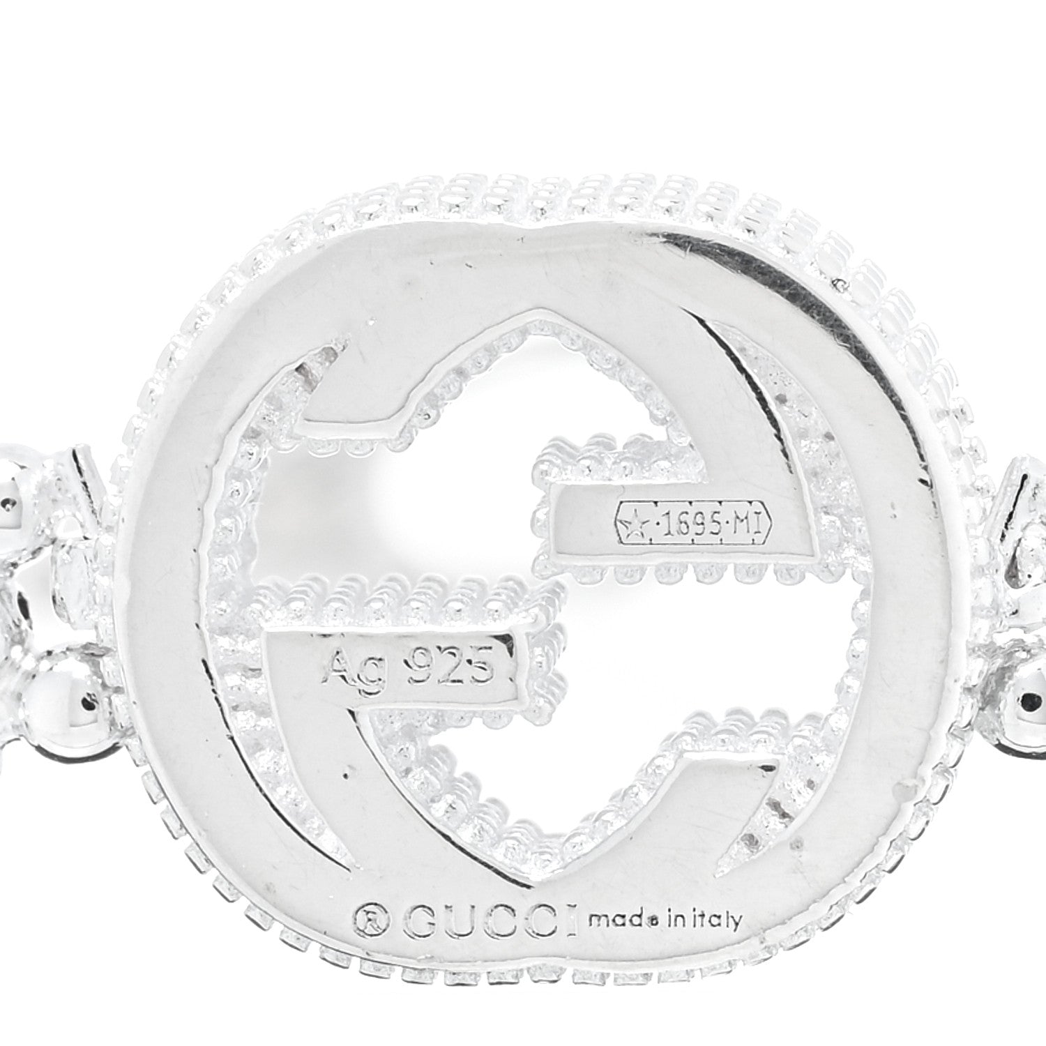 Gucci Sterling Silver Interlocking GG Beaded Flower Bracelet 3 of 3