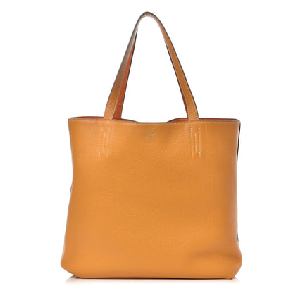 Hermes Taurillon Clemence Double Sens 36 Reversible Tote Orange Curry 1 of 15