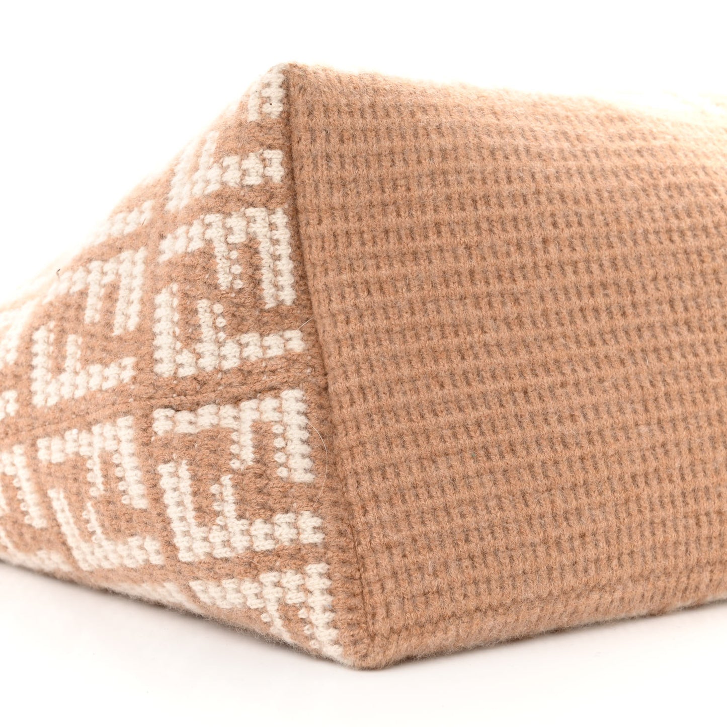 Cashmere Knit FF Large Shopper Tote Cammello