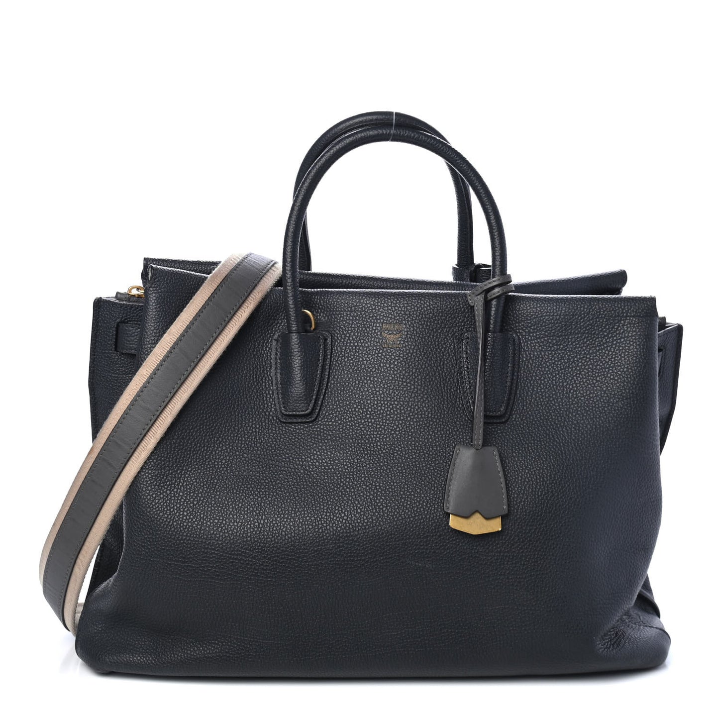 Grained Calfskin Medium Milla Tote Phantom Grey