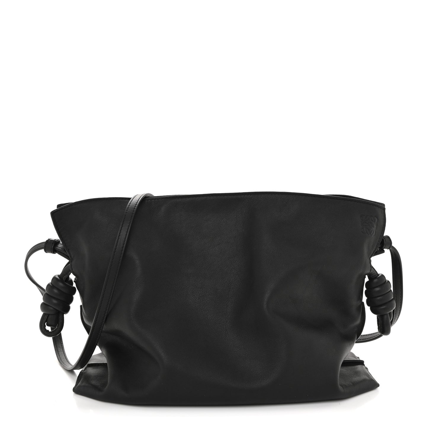 Nappa Medium Flamenco Knot Bag Black