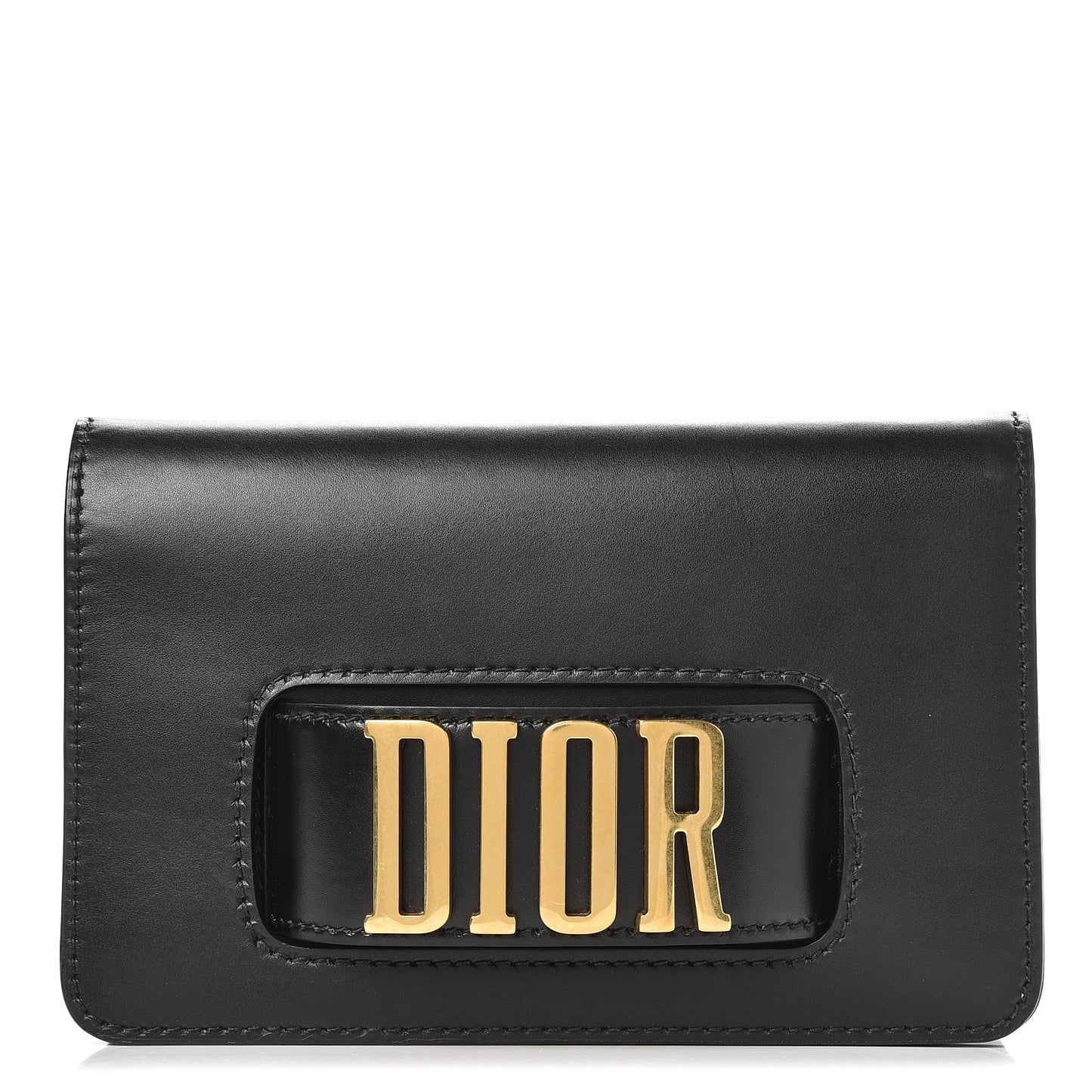 Smooth Calfskin Dio(r)evolution Flap Clutch Black