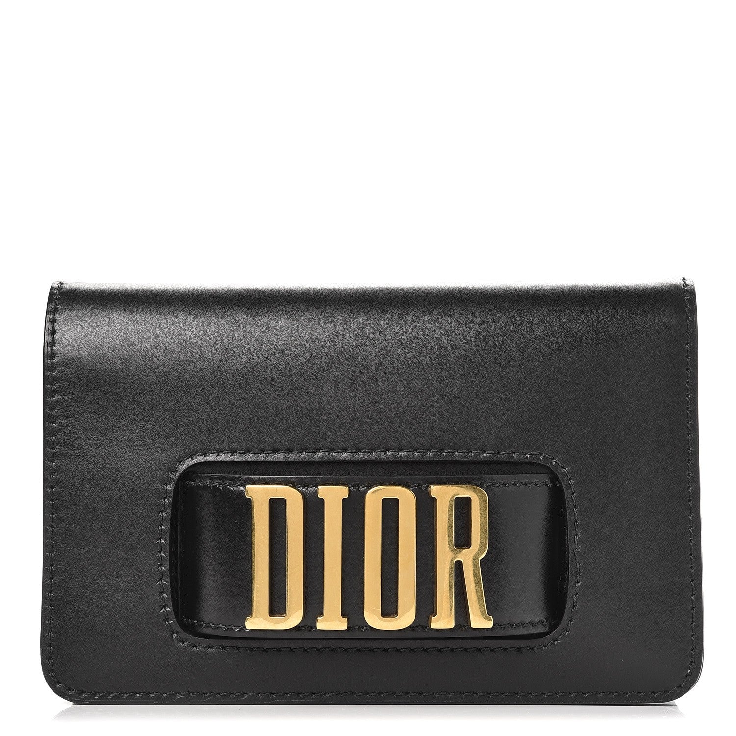 Christian Dior Smooth Calfskin Dio(r)evolution Flap Clutch Black 1 of 7