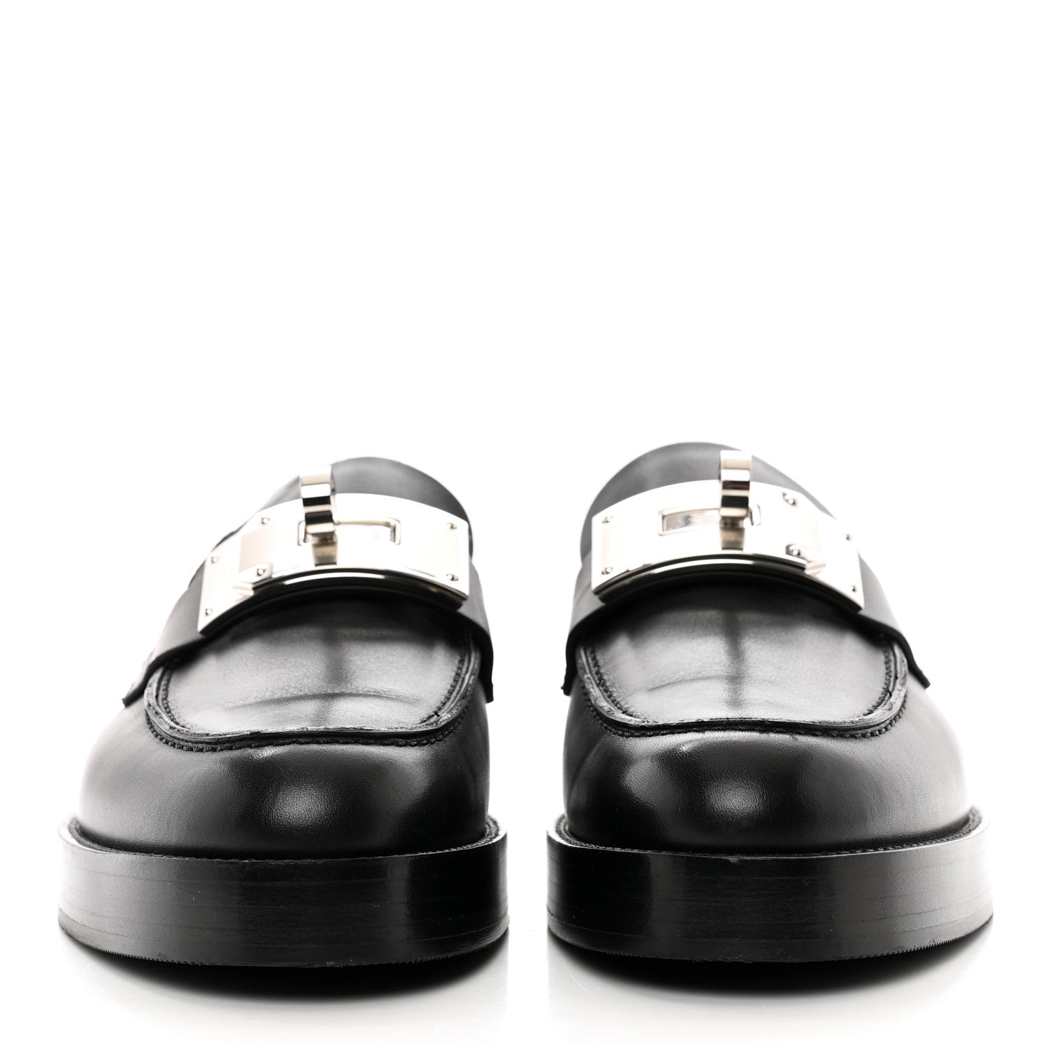 Hermes Calfskin Womens Hot Loafer 38.5 Black 2 of 8