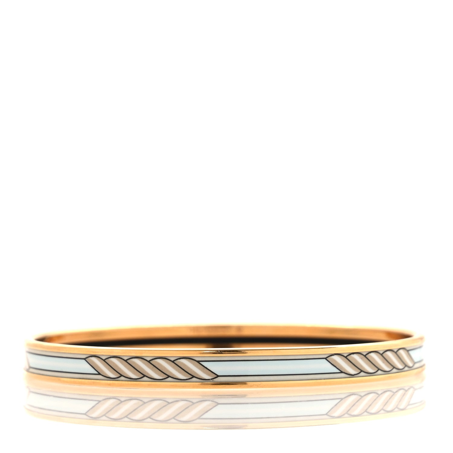 Hermes Enamel Quadrige Printed Extra Narrow Bracelet 65 3 of 6