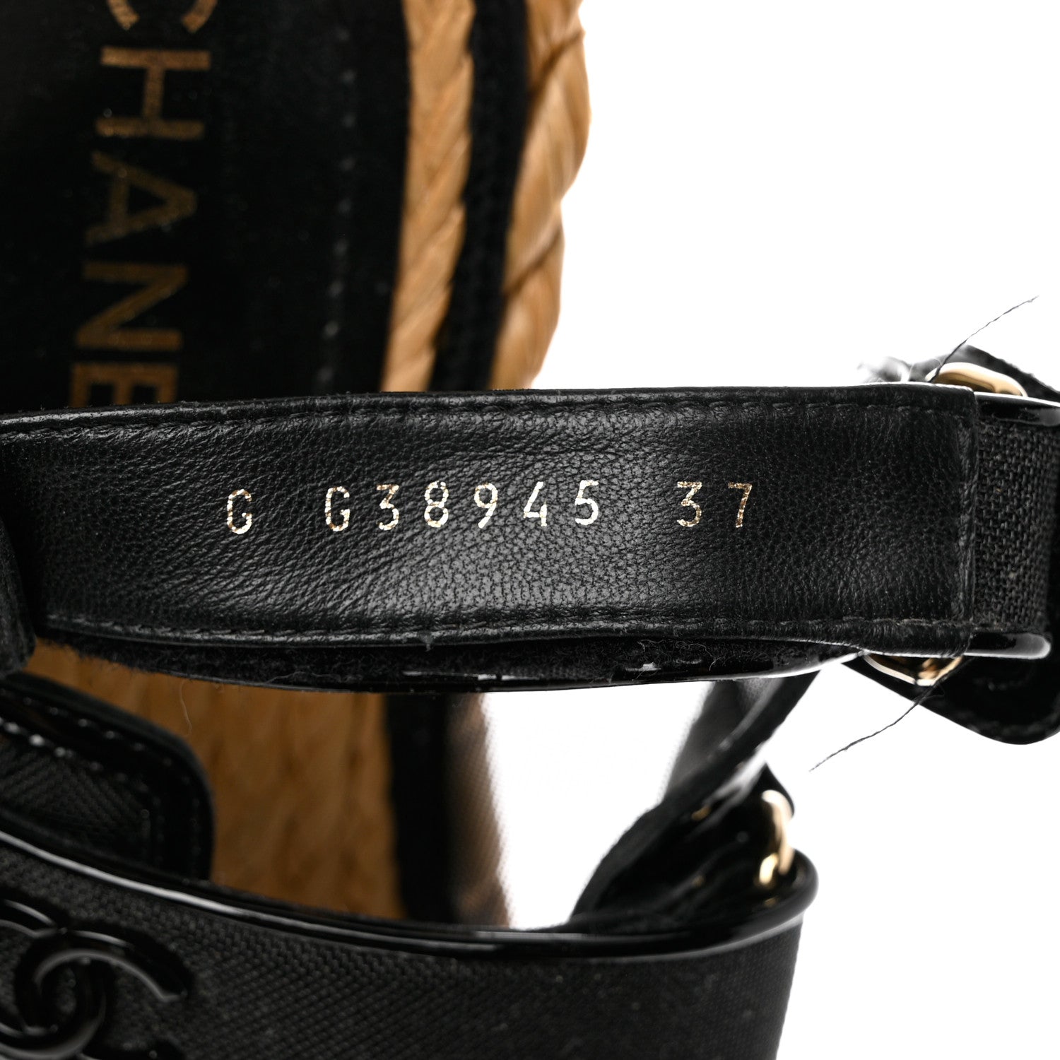 Chanel Mesh Patent Calfskin Velcro Dad Sandals 37 Black 6 of 11
