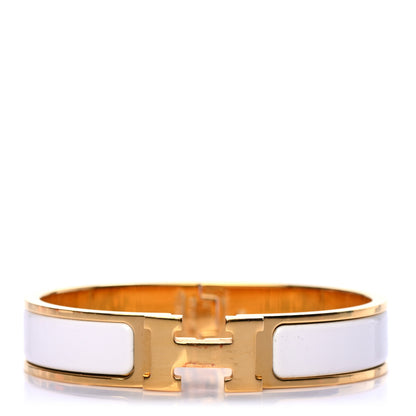 Hermes Enamel Narrow Clic Clac H Bracelet PM White 1 of 4