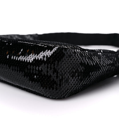 Prada Paillettes Sequin Mini Re-Edition 2000 Bag Black White 9 of 10