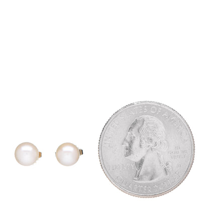 Tiffany 18K Yellow Gold Akoya Pearl 6mm Earrings 2 of 5