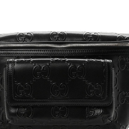 Gucci Calfskin GG Tennis Embossed Pocket Belt Bag Black 7 of 9