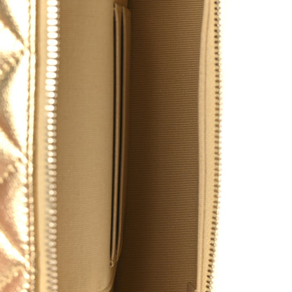 Chanel Metallic Caviar Quilted Top Handle Slim Vanity With Chain Gold 5 of 10