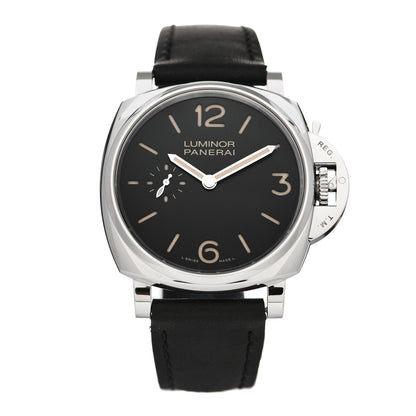 Panerai Stainless Steel Alligator 42mm Luminor Due Manual Winding Watch Black PAM00676 1 of 5