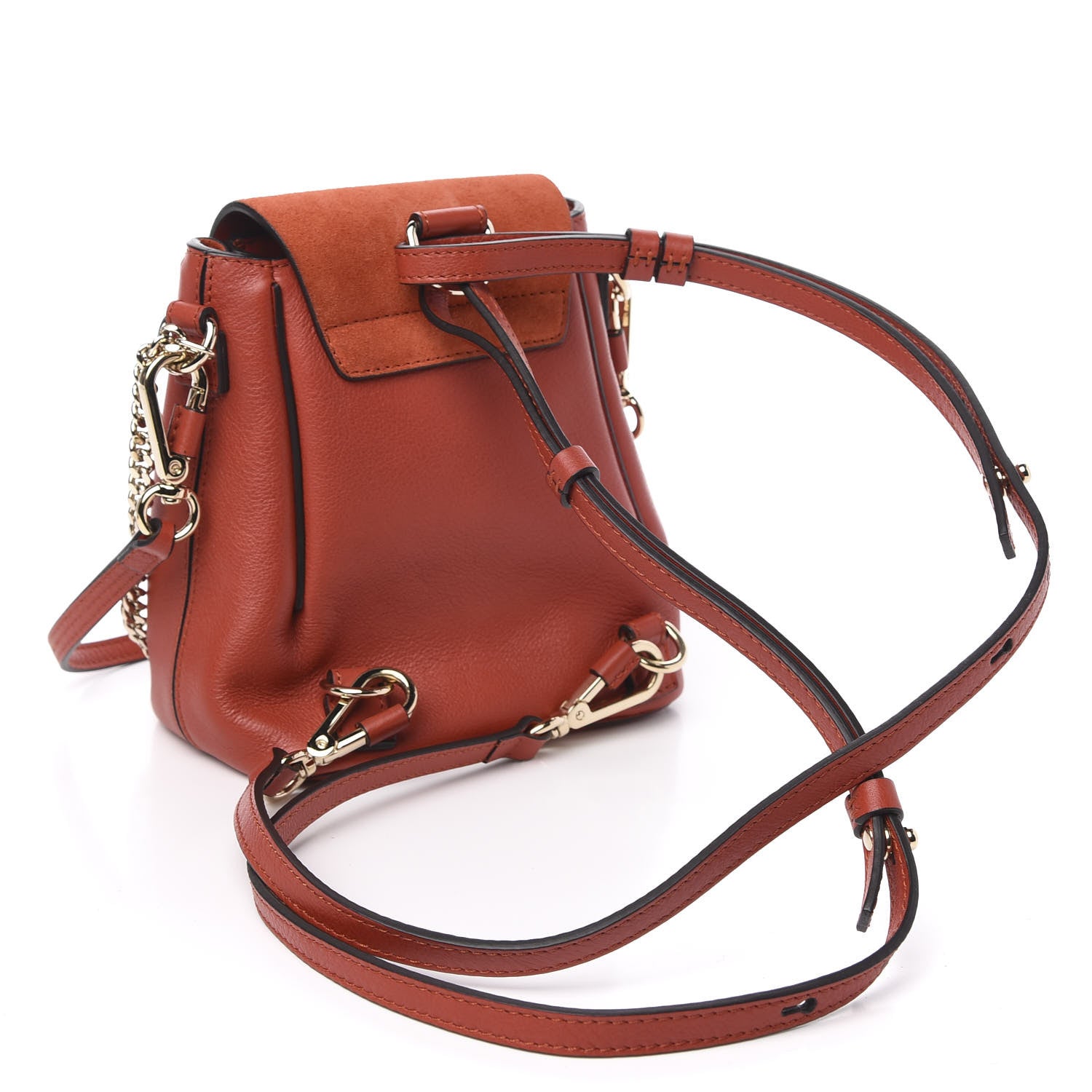 Chloe Suede Calfskin Mini Faye Backpack Earthy Red 2 of 9