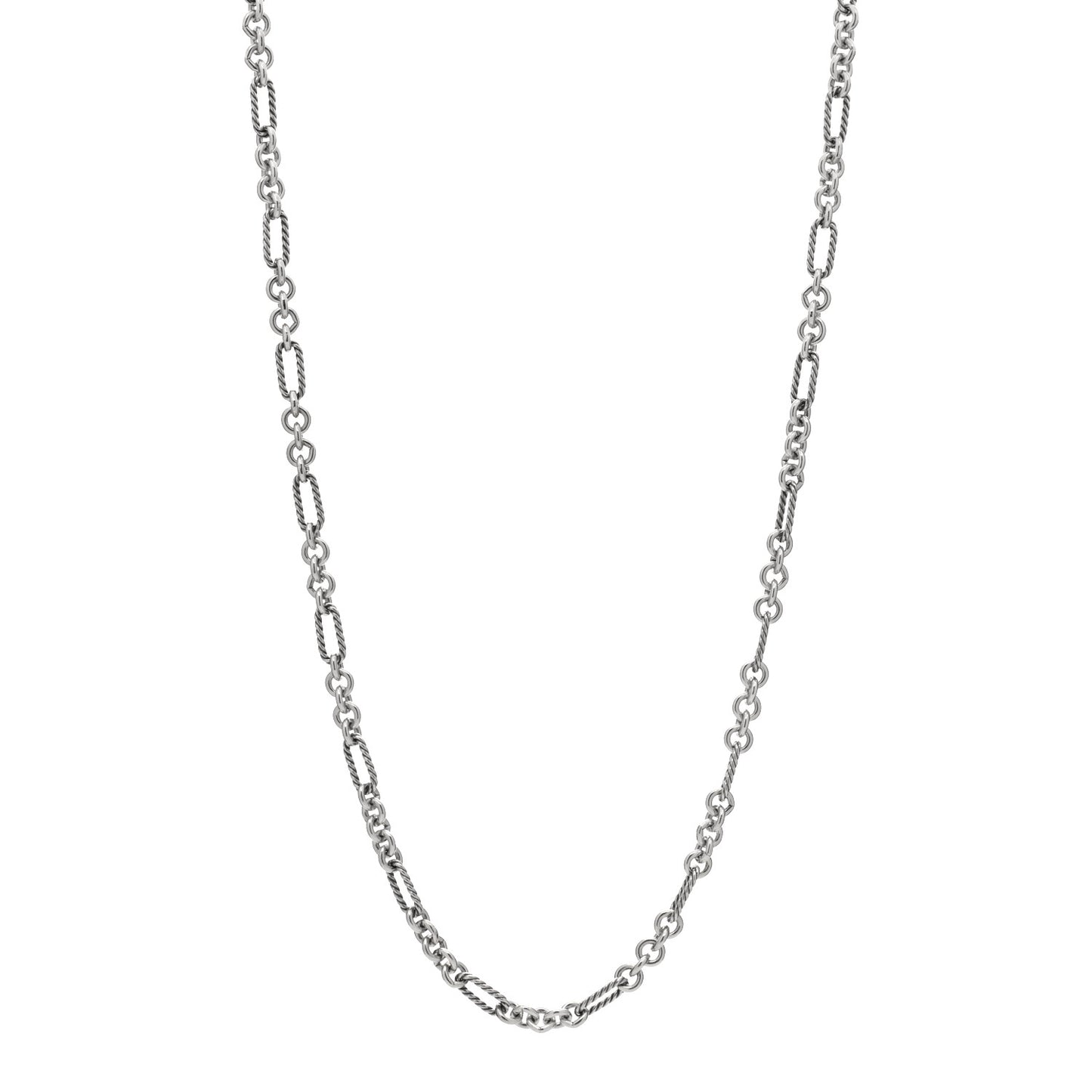 Sterling Silver 18K Yellow Gold Figaro Chain Link Necklace