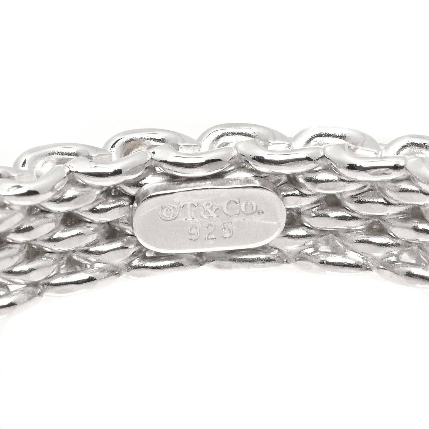 Sterling Silver Narrow Mesh Somerset Ring 57 8