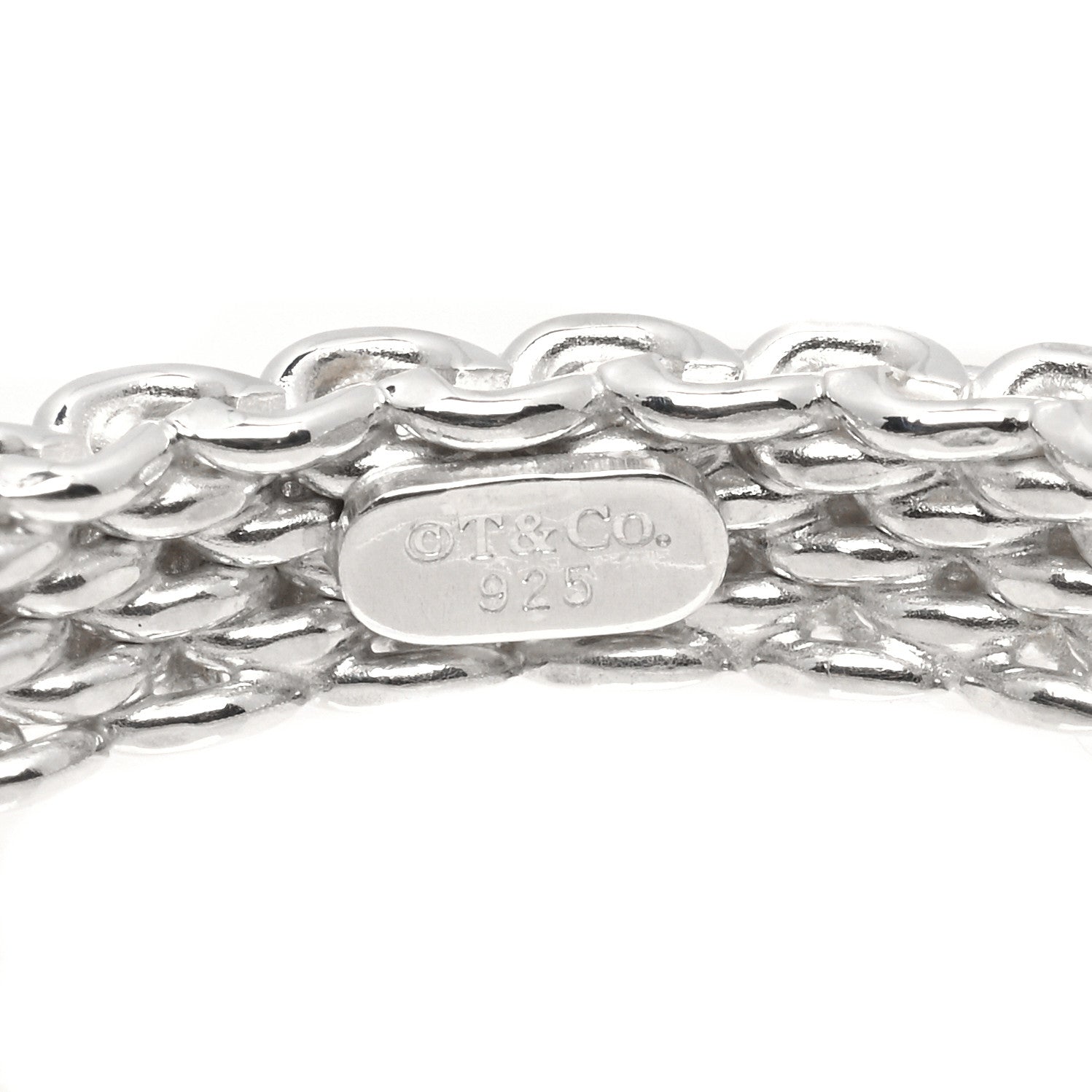 Tiffany Sterling Silver Narrow Mesh Somerset Ring 57 8 4 of 4