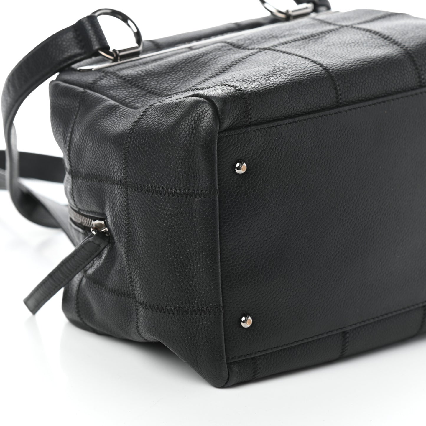 Caviar Square Stitched Bowler Black