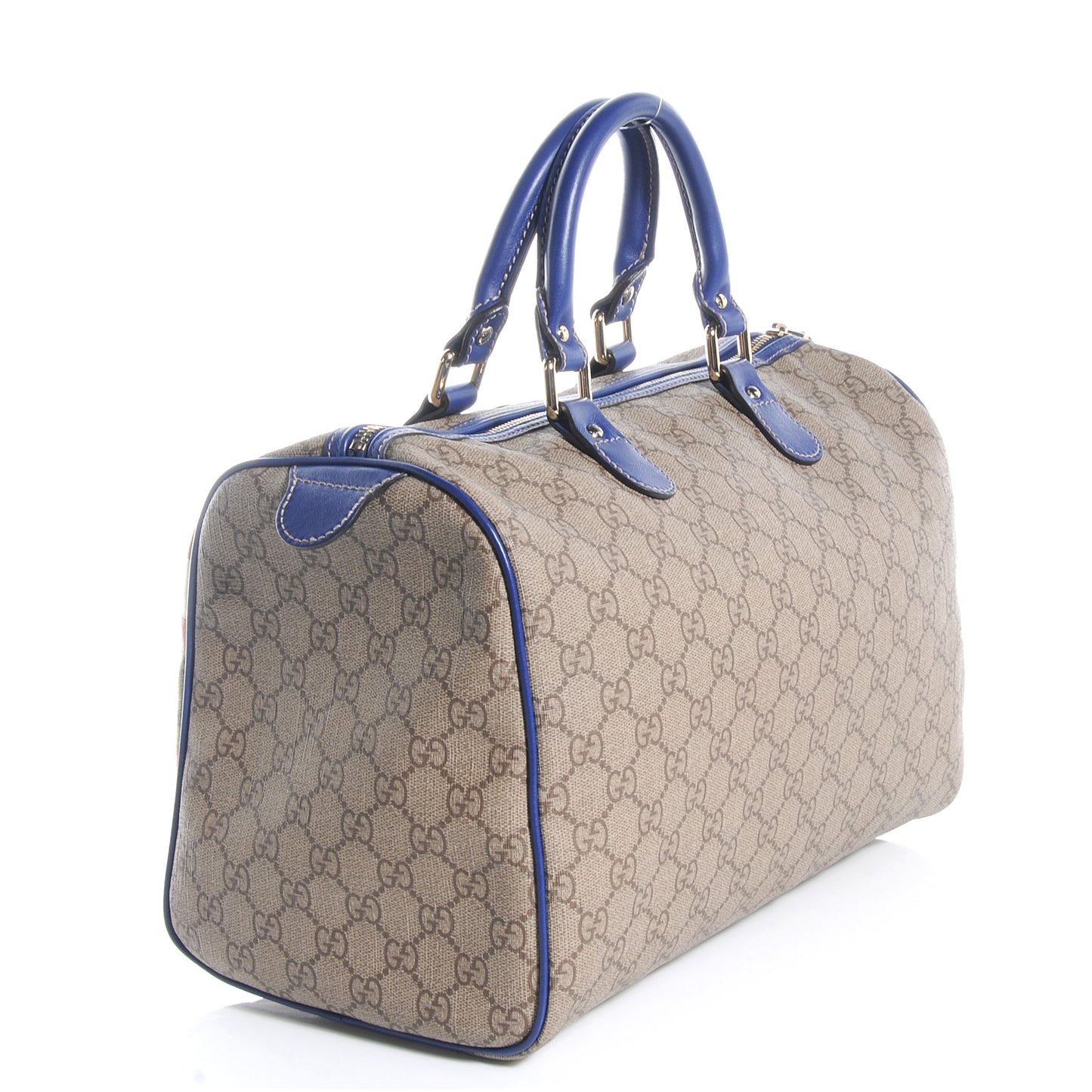 GG Plus Monogram Medium Boston USA Flag Unicef Duffle Blue