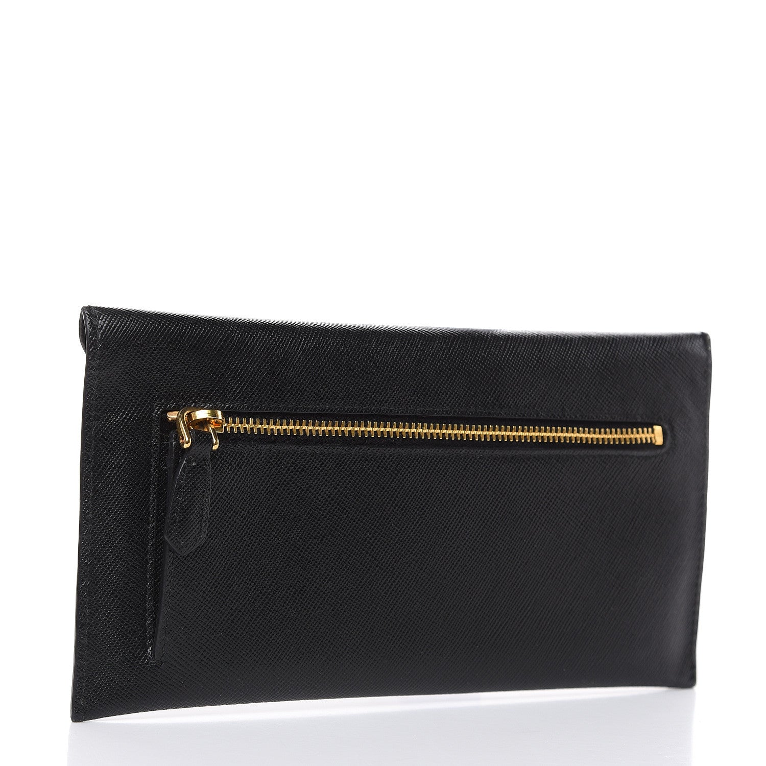 Prada Saffiano Metal Envelope Wallet Black 3 of 8
