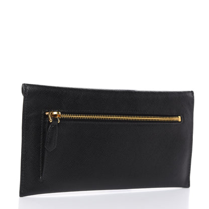 Prada Saffiano Metal Envelope Wallet Black 3 of 8