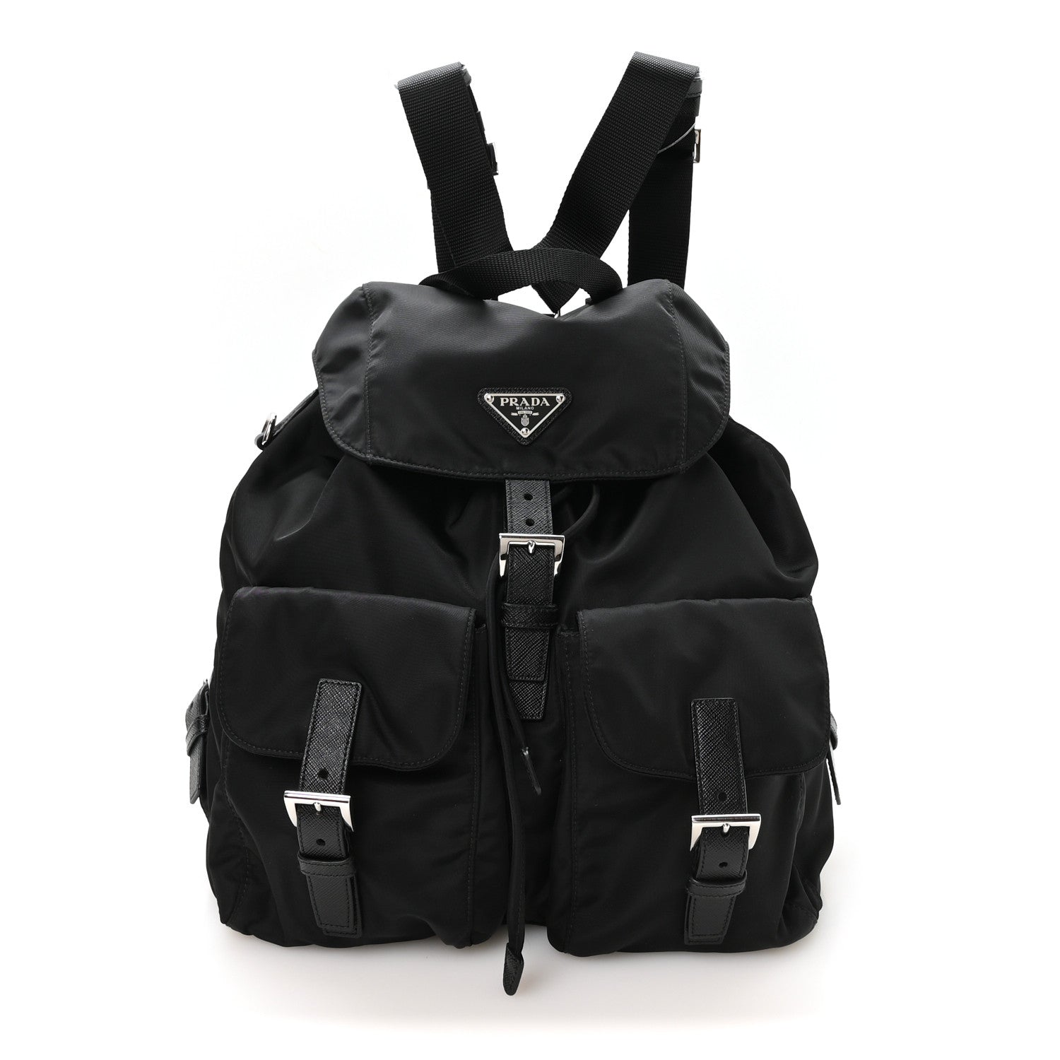 Prada Re-Nylon Vela Saffiano Medium Backpack Black 1 of 11
