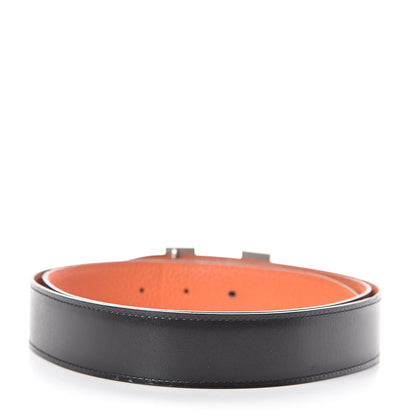 Hermes Box Togo 32mm H Belt 100 Black Orange 3 of 6