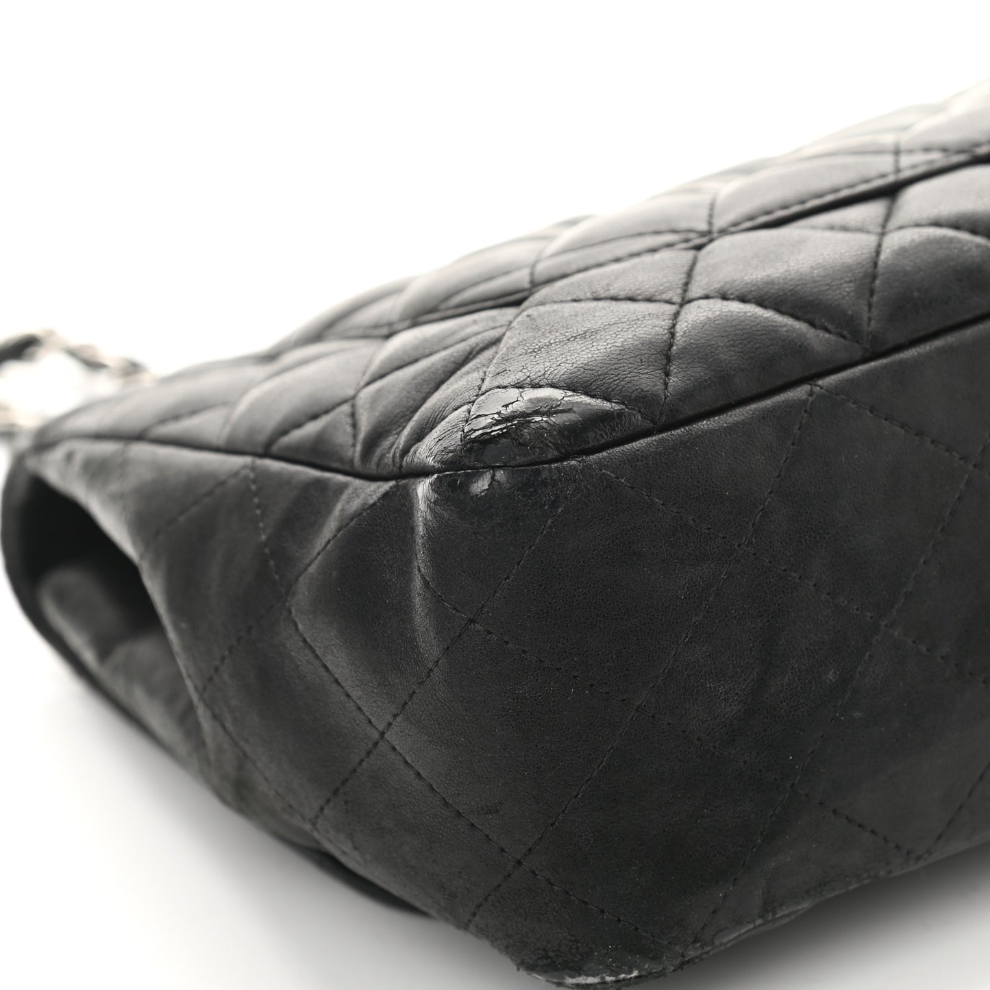 Lambskin Quilted Jumbo Single Flap Black