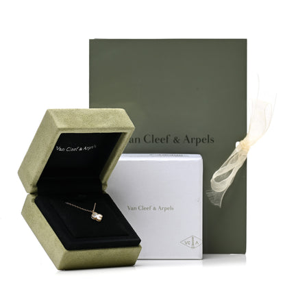 Van Cleef & Arpels 18K Yellow Gold Mother of Pearl Sweet Alhambra Pendant Necklace 7 of 7