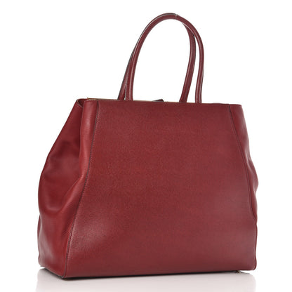 Fendi Vitello Elite Large 2Jours Tote Rosso Scuro Ciliegia 3 of 10